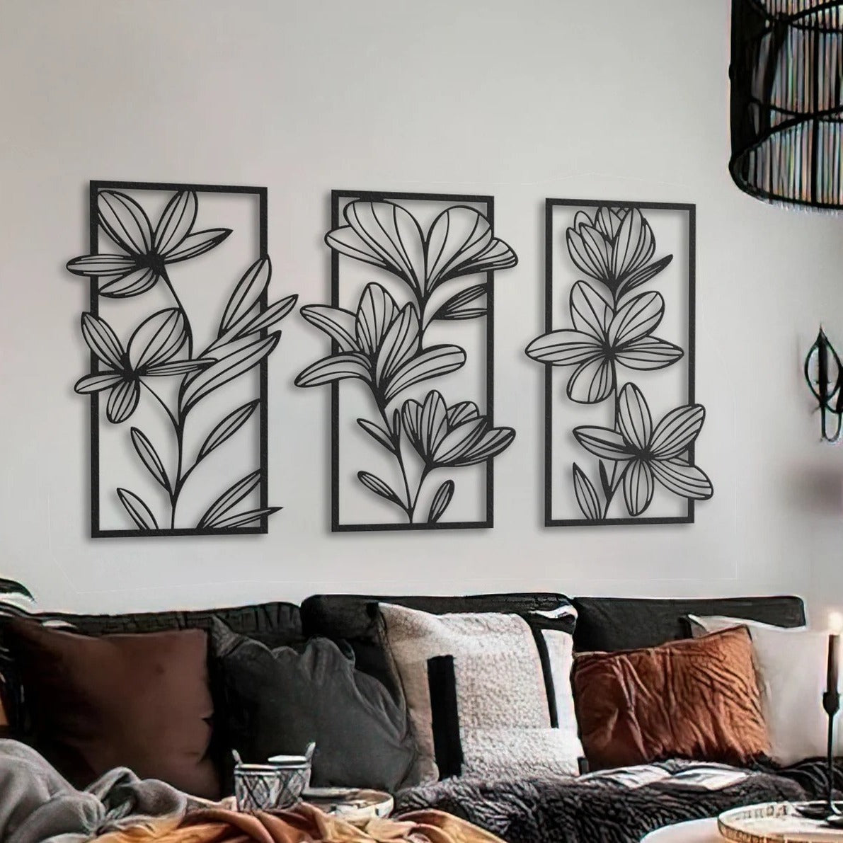 Botanical Bloom Trio 3-Piece Floral Wood Wall Decor