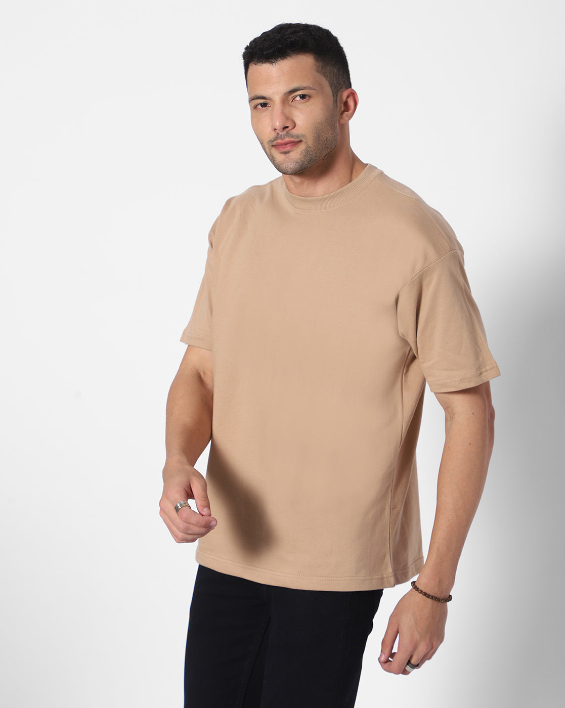 Beige Heavy Weight Oversize Tshirt For Mens