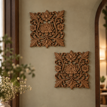 Indian-Inspired Wooden Wall Decor ( SET OF 2 )