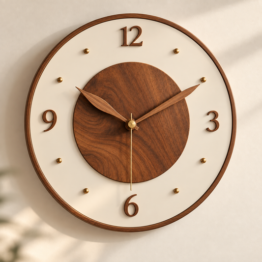 Earthtone Wooden Wall Clock