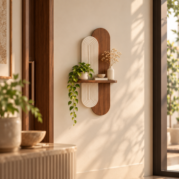 Vana Natural Wooden Floating Shelf