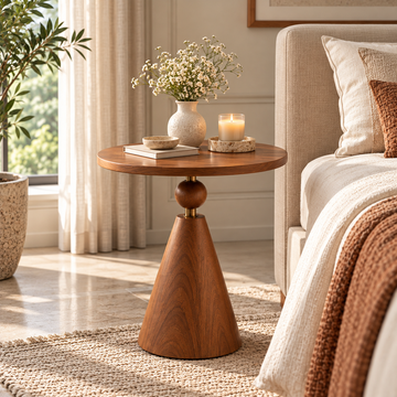 Round Pedestal Premium Finish Side Table