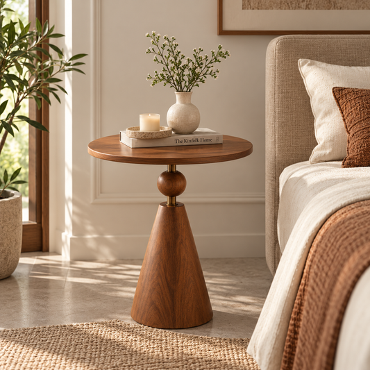Round Pedestal Premium Finish Side Table