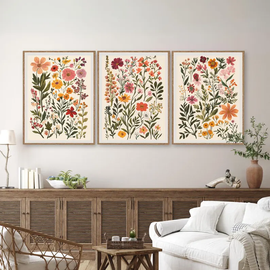 Wildflower Set of 3 Wall Painting