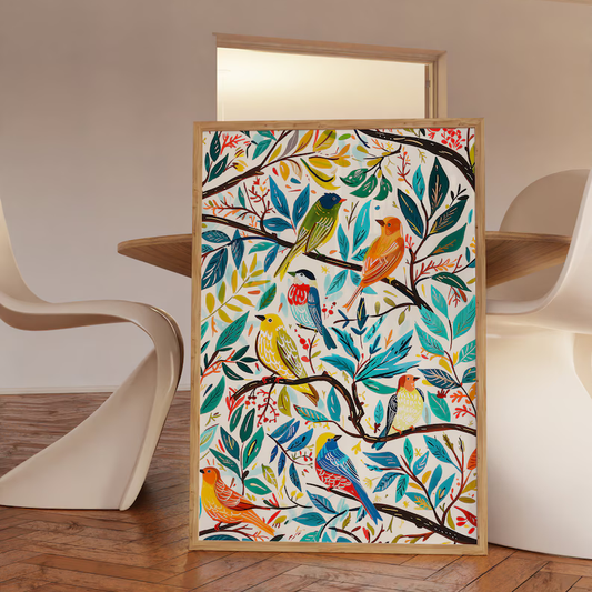 Vibrant Bird Wall Painting