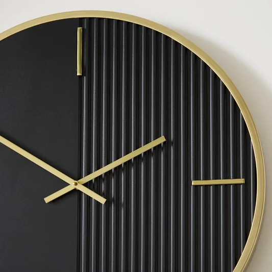Ribbed Noir Wall Clock