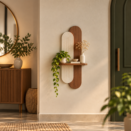 Vana Natural Wooden Floating Shelf