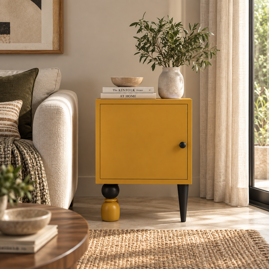 Aaro Modern Wooden Bedside Table with Storage