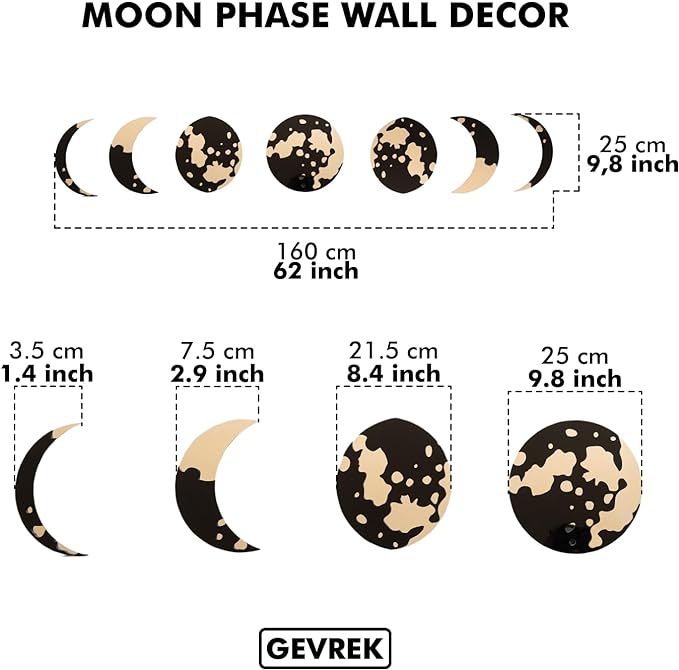 Moon Phase Duo Wood Wall Decor