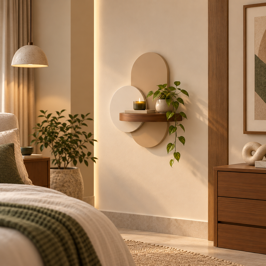 Mira Sculptural Wooden Wall Shelf