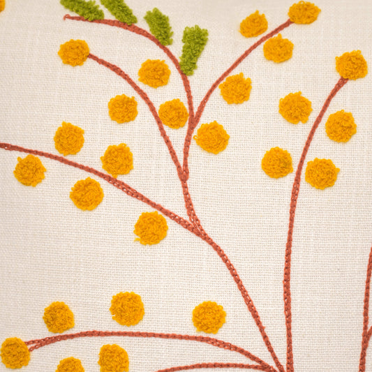 Sunny Sprig Crafted Cushion Cover