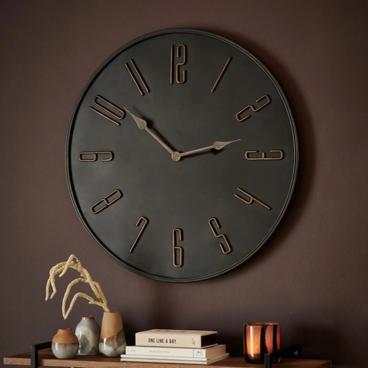 Black Matte Finish Wood Wall Clock