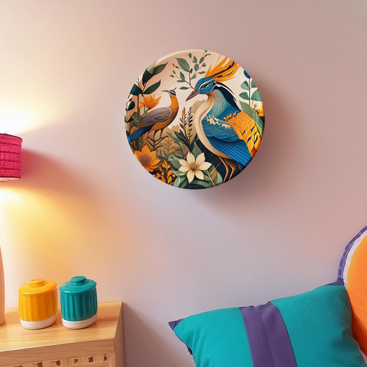 Leafy Splendor Peacock Wall Plate