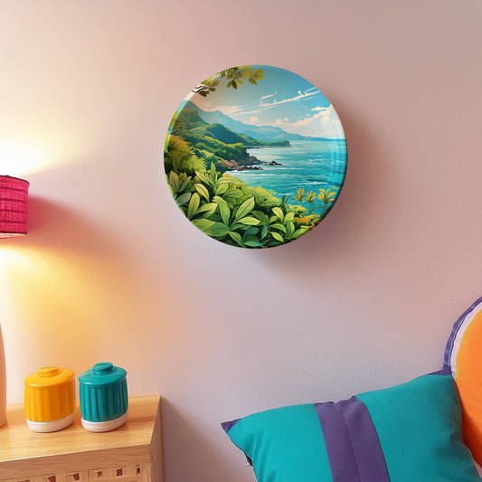 Leafy River Scene Plaque Wall Plate