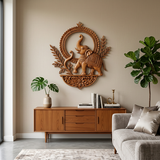 Traditional Elephant Wooden Wall Art
