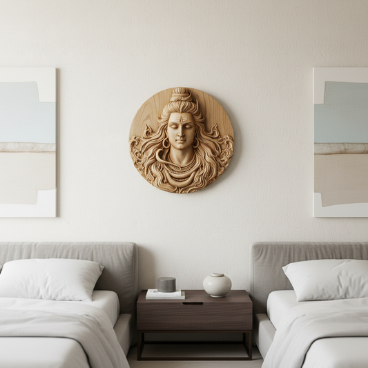 Shiv Shambhu Wood Wall Decor
