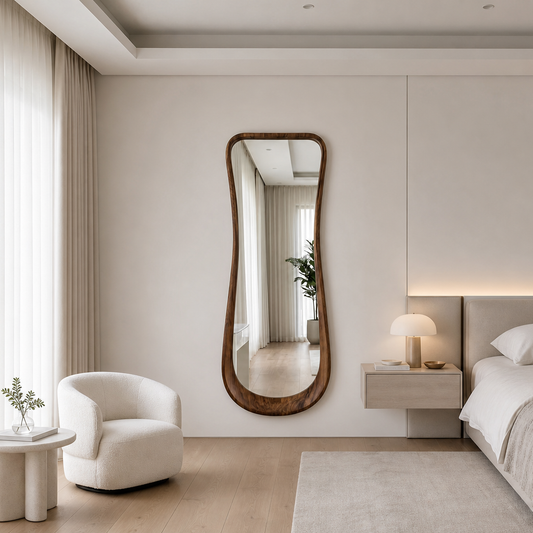 Luxury Walnut Wood Full Length Mirror