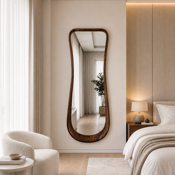 Luxury Walnut Wood Full Length Mirror