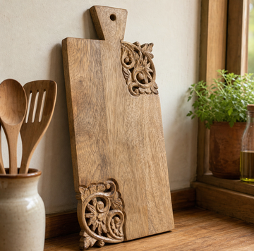Decorative Hand-Carved Wooden Cutting Board
