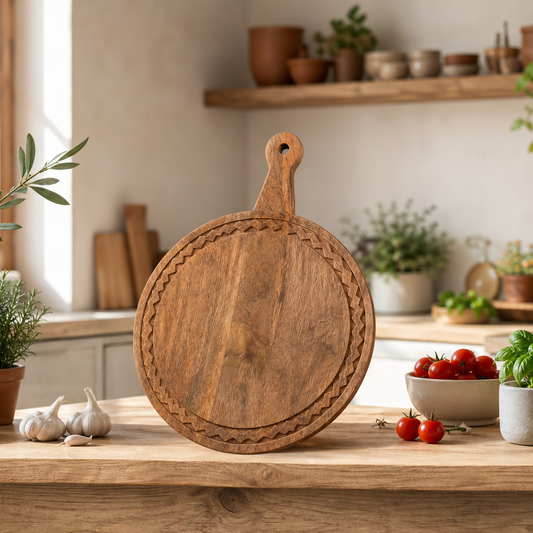 Round Mango Wood Cutting Board