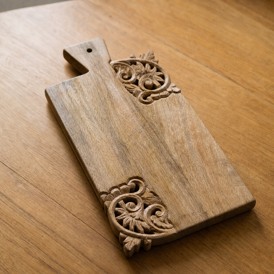 Decorative Hand-Carved Wooden Cutting Board