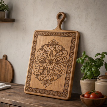 Premium Laser Carved Wooden Cutting Board