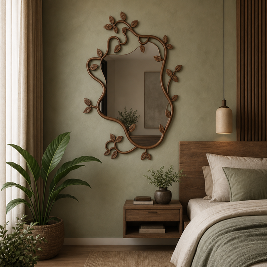 Botanical Leaf Frame Mirror Wall Decor