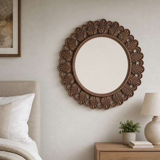 Timber Elegance Mirror Wood Wall Decor