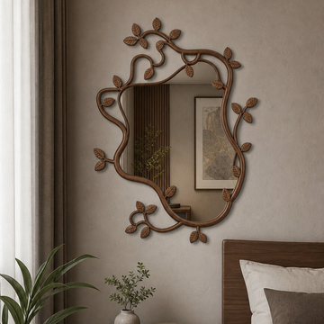 Botanical Leaf Frame Mirror Wall Decor