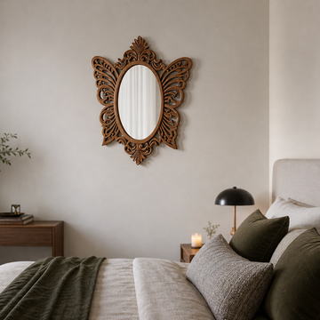 Classic Elegance Carved Mirror Wood Wall Decor