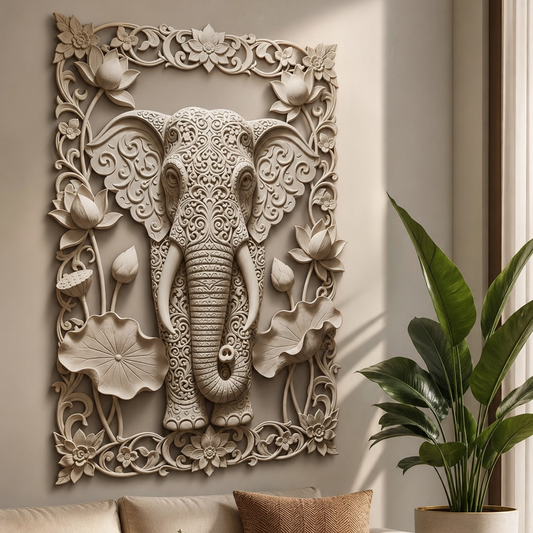 Blooming Elephant Wood Wall Decor