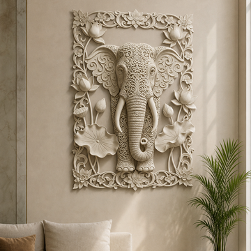 Blooming Elephant Wood Wall Decor