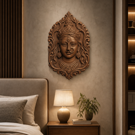 Goddess Parvati Wood Wall Decor