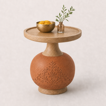 Royale India Wood Side Table