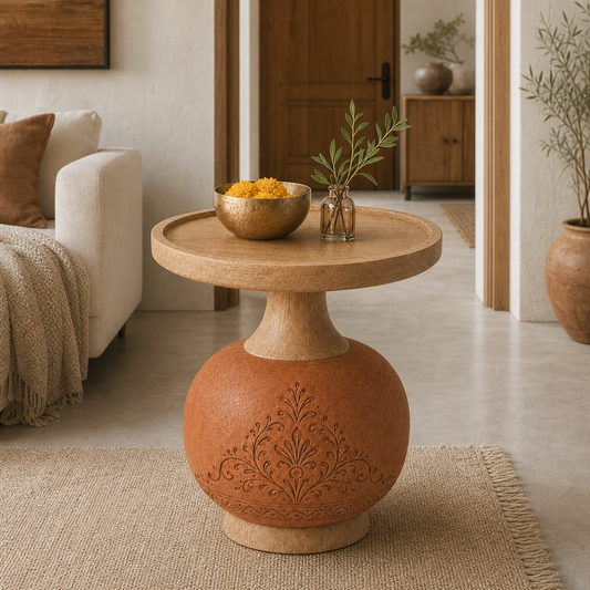 Royale India Wood Side Table