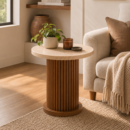 Veyra Modern Wooden Accent Table