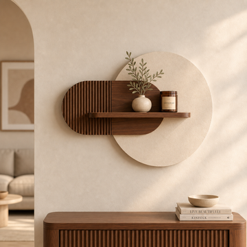 Mira Sculptural Wooden Wall Shelf