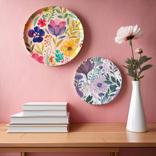 Folk Flower Elegance Wall Plate ( SET OF 2 )