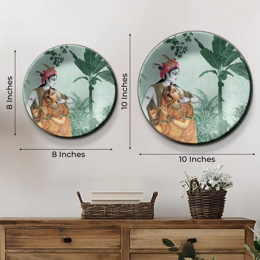 Radha Krishna Ceramic Wall Plate
