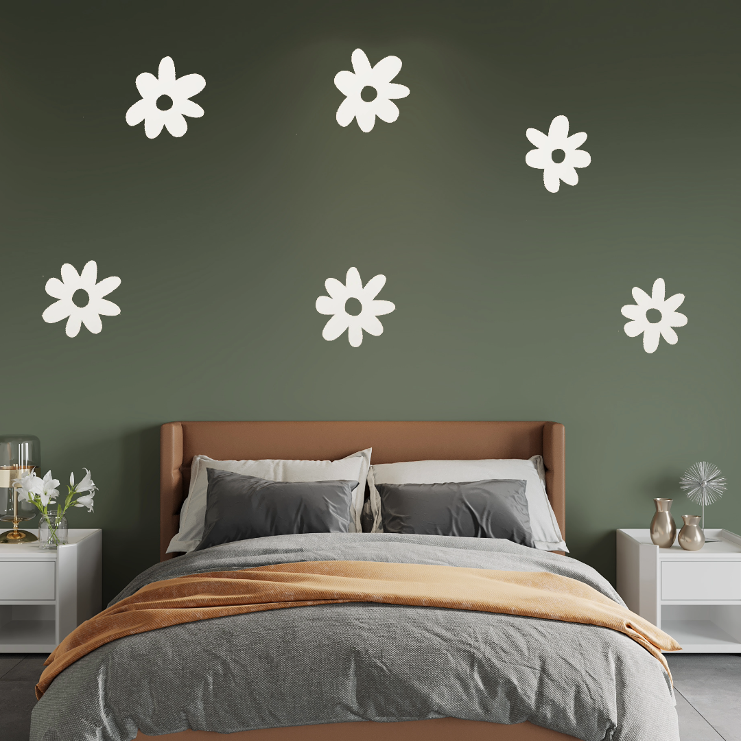 Blooming Elegance (Set Of 10) 3D Wall Daisy Flowers Wood Decor