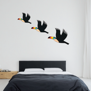 3 - Piece Flying Toucan Wood Wall Decor