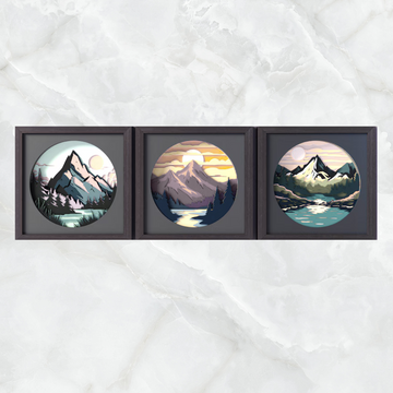 Mountain Lake Sunset Wood Wall Decor
