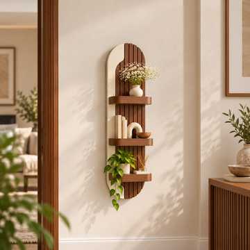Akaar Wooden Wall Shelf