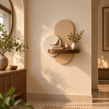 Mira Sculptural Wooden Wall Shelf