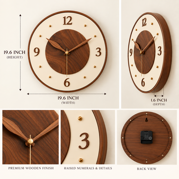 Earthtone Wooden Wall Clock