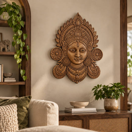 Goddess Parvati Wood Wall Decor
