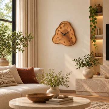 Kosha Natural Mango Wood Wall Clock