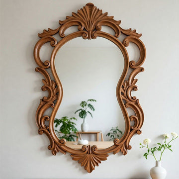 Antique Reflection Mirror Wood Wall Decor