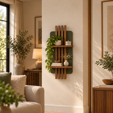 Taraash Decorative Wall Shelf with Wood Panels