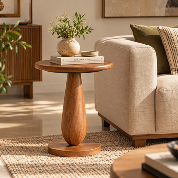 Saanjh Teak Wood Accent Table